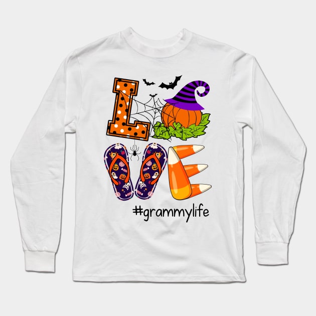 Love Grammy Life Pumpkin Halloween Costume Long Sleeve T-Shirt by Camryndougherty